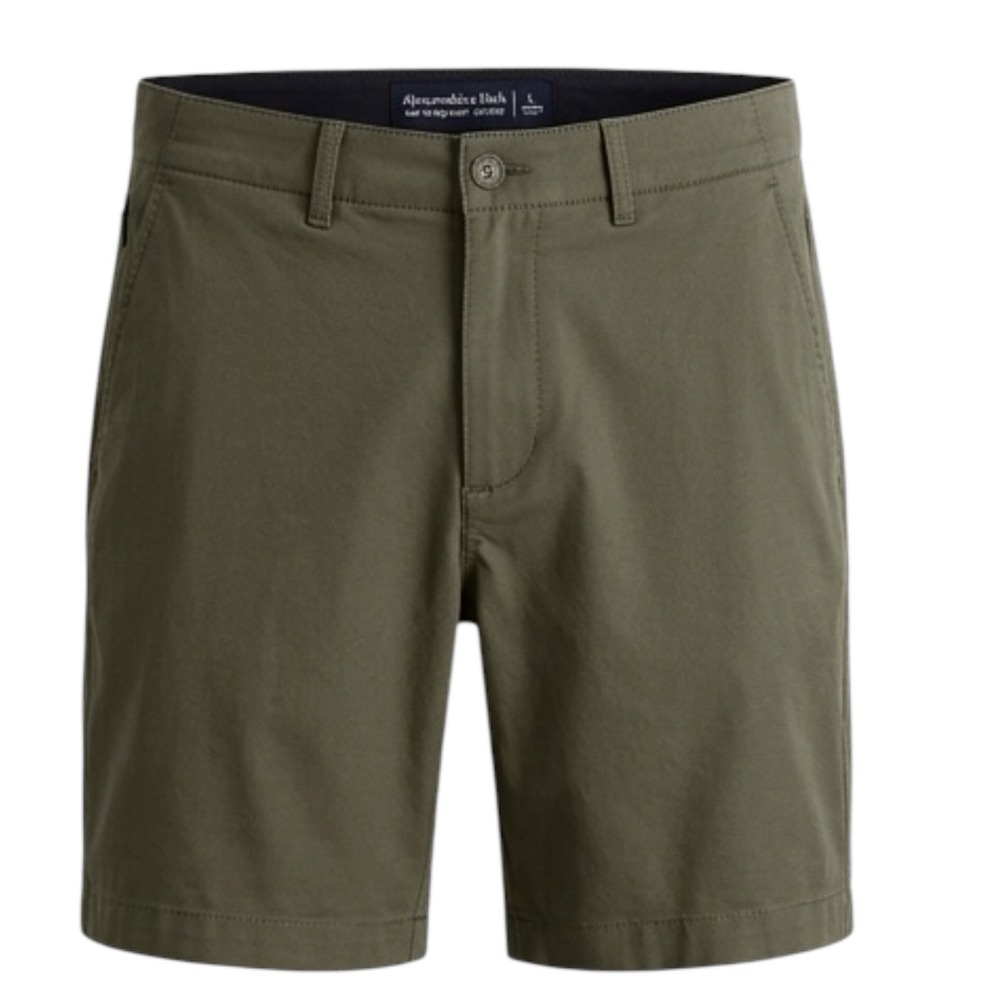 Abercrombie‎ & Fitch Mens All Day Short Chino Olive Green Navy Blue Lot 2 L